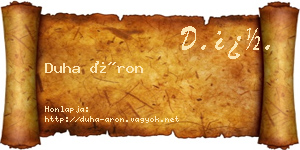 Duha Áron névjegykártya